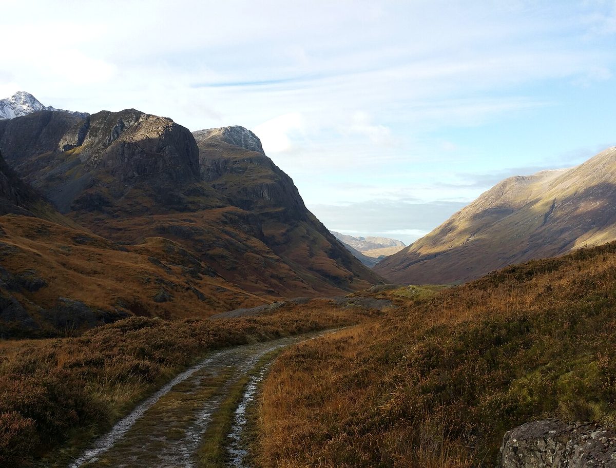 The old main road running through the valley of Glen Coe