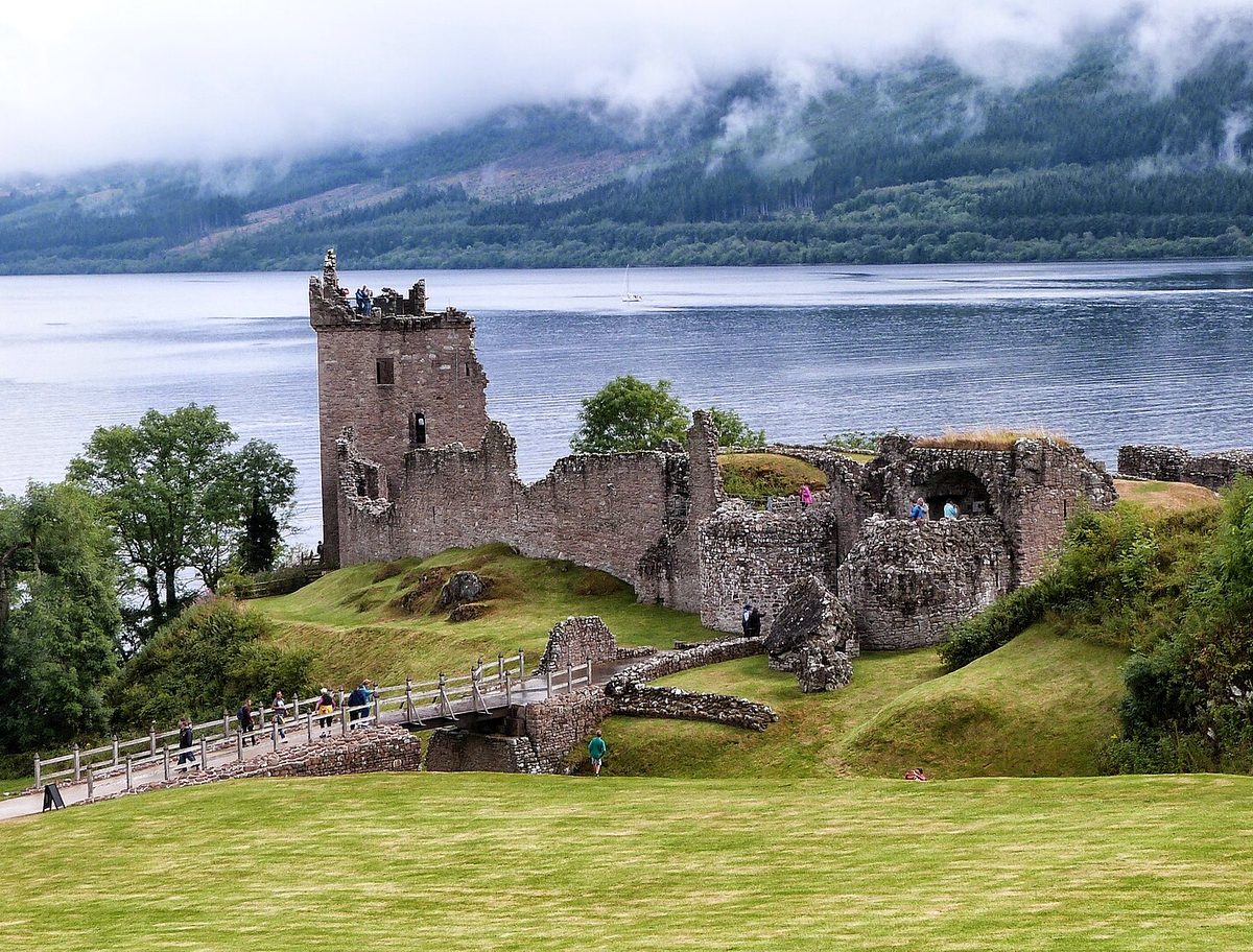 Urquhart Castle on the shore of Loch Ness
